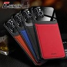 Кожаный чехол для телефона iPhone 13 12 11 Pro mini X XR XS Max SE 2020 8 7 6S 6 Plus, зеркальное стекло, силиконовая Противоударная задняя крышка