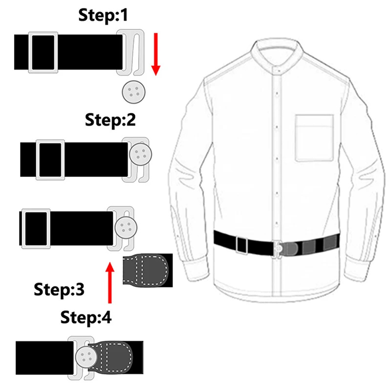 

Easy Shirt Stay Adjustable Belt Non-slip Wrinkle-Proof Shirt Holder Straps Locking Belt Holder Near Shirt-Stay