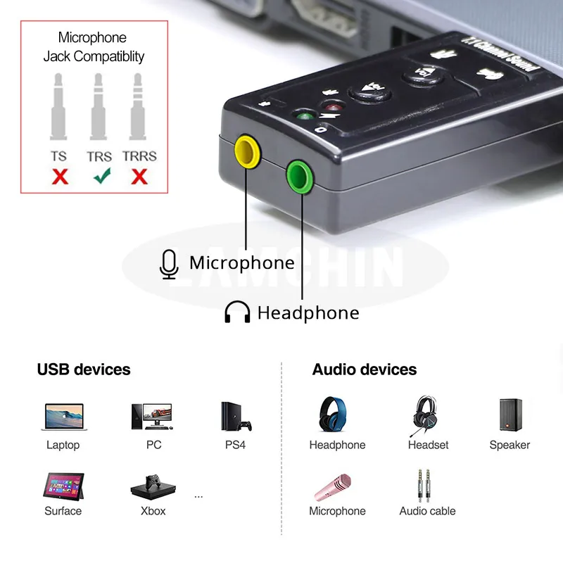 Звуковая карта Free Drive для микрофона 7 1 внешняя звуковая USB разъема 3 5 мм