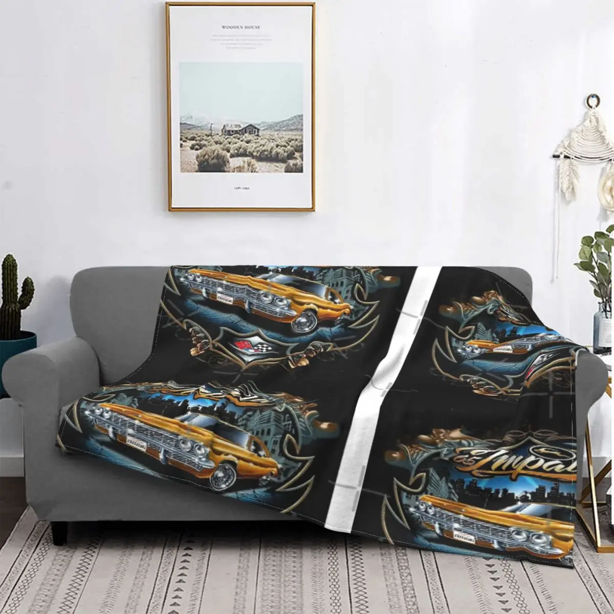 

65 Impala Luxury Car T Shirt Blanket Bedspread Bed Plaid Cover Sofa Cover Plaid Blankets Luxury Beach Towel
