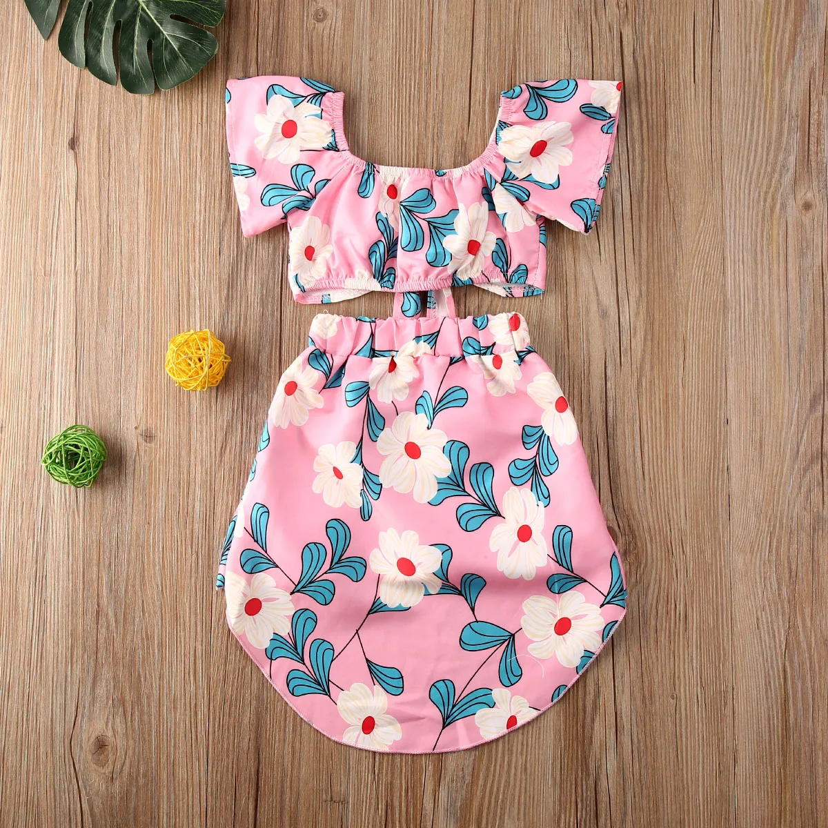 Летние комплекты одежды для маленьких девочек праздничная одежда бант с цветами