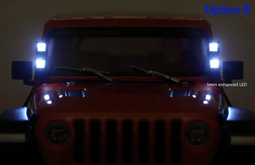 Simulation LED Headlights Spotlights DIY Car Lamp for 1/10 AXIAL SCX10 III Jeep Wrangler TRX4 TRX6 D90 RC Car Modification Parts enlarge