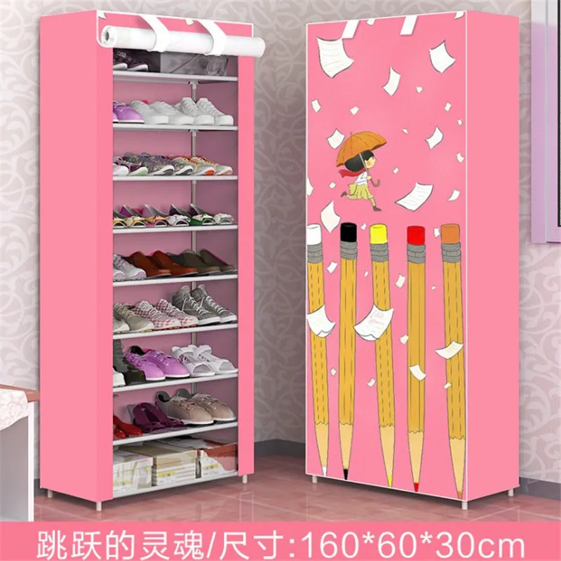 

Shoe Cabinet Steel Tube Multilayer New Storage Shoe Rack Simple Modern Dustproof Shoe Cabinet