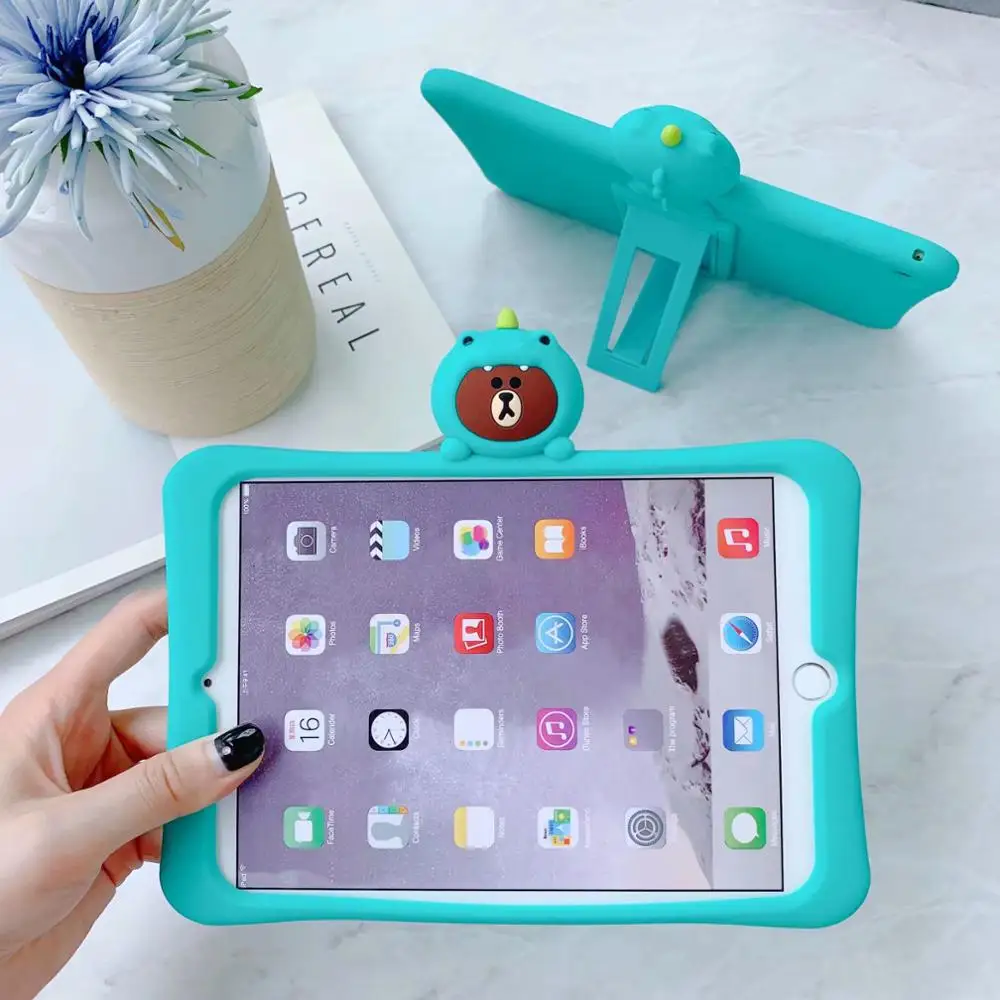 Чехол-подставка для планшета, для Ipad 10,2, retina, силикагель, силиконовый, мультяшный, детский, безопасный Чехол для Apple, Ipad 10,2 дюймов,, чехол+ ручка