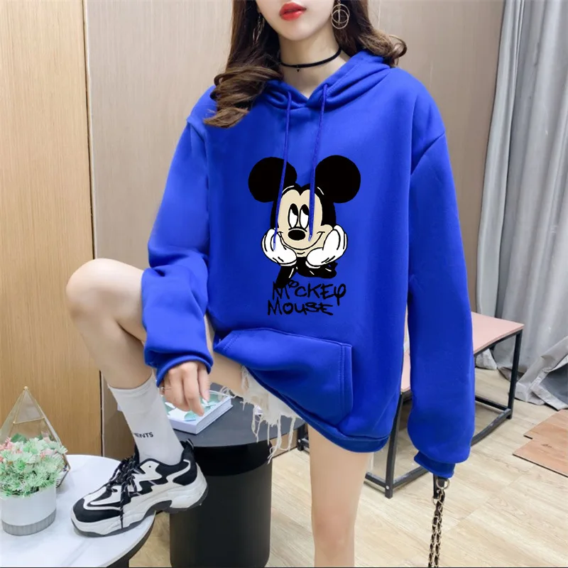 

Disney Hoodie Sweater Women's Long-Sleeved New Autumn And Winter Loose Casual Style Plus Velvet Thick Coat Tide Hooded