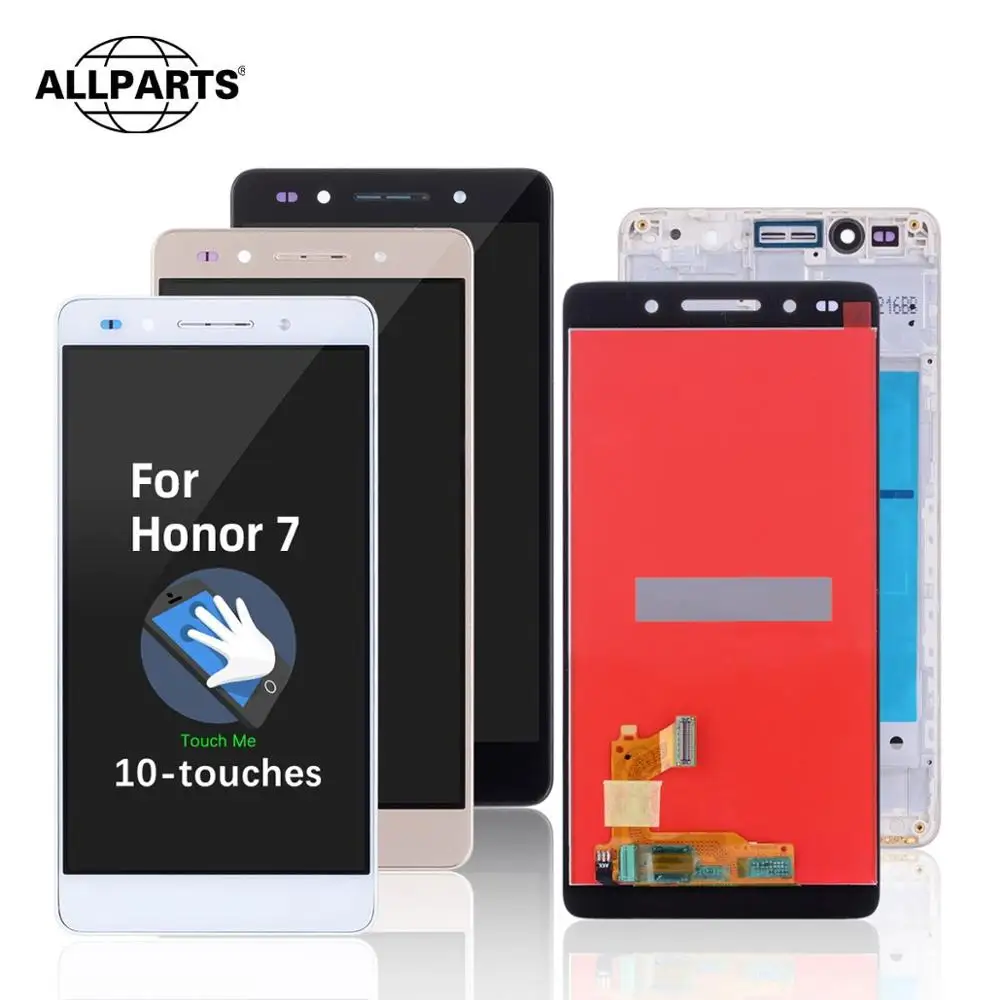Дисплей для HUAWEI Honor 7 LCD в сборе с тачскрином на рамке Оригинал 5.2'' белый золото