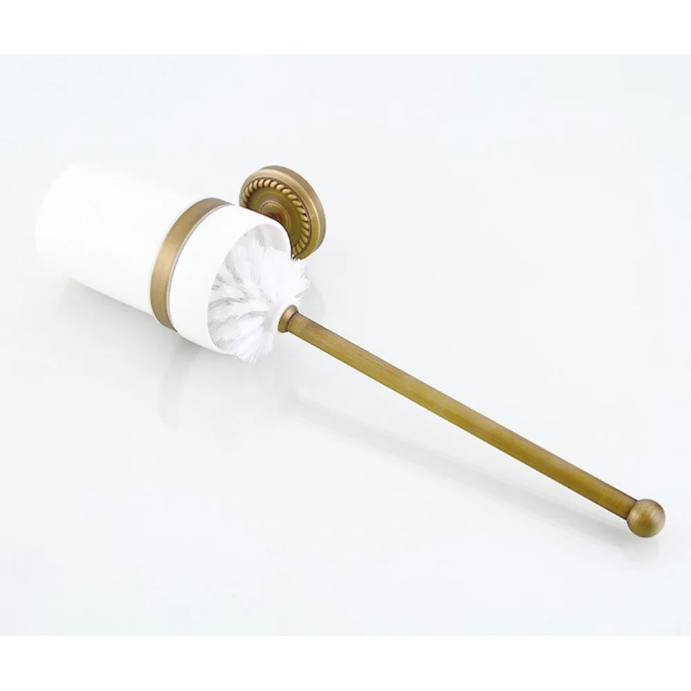 

Toilet Brush Set Wall Mounted Compact Antique Copper Toilet Bowl Brush Kit for Hotel Bathroom Home