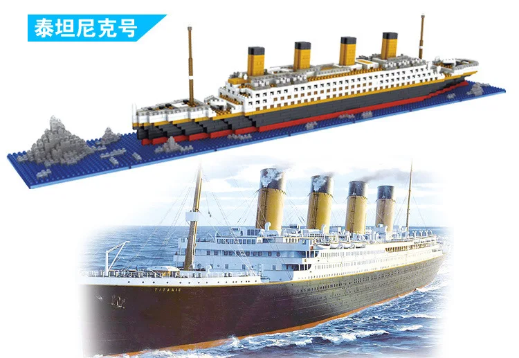 

1860Pcs RMS Titanic Ship Boat Movie 3D Model DIY Diamond Mini Building Blocks Set Bricks Educational Toy for Children Gift