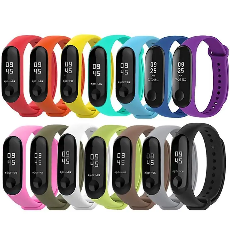14 Colors 15 шт. силиконовый ремешок Замена для Mi Band 4 ремешок умный ремешок для часов ремень для Mi Band 4 браслет универсальный ремень для Miband 4 3 ми бент 3 ремни ремешок ми бент 4 - Цвет: 14 Colors