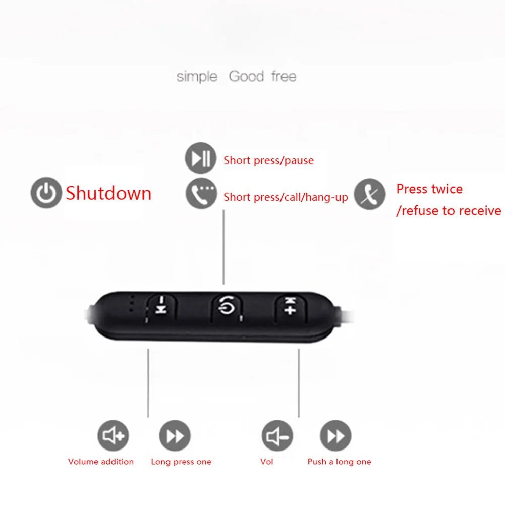 XT6 магнитные беспроводные Bluetooth наушники спортивные стерео с шумоподавлением