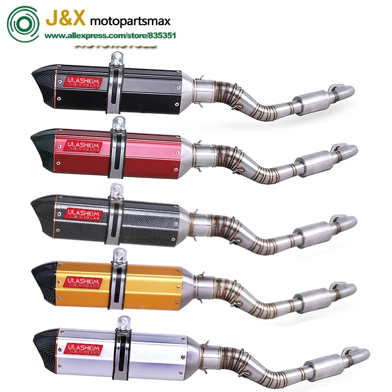 

NMAX155 Motorcycle Exhaust Slip On Full System Modified Front Middle Link Pipe Muffler With Stciker For YAMAHA NMAX 155 N MAX155