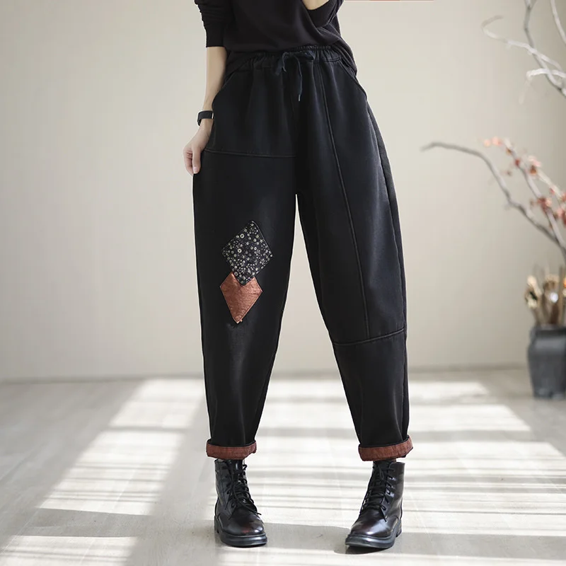 Женские джинсы Max LuLu с мехом в стиле панк эластичные дизайнерские Свободные