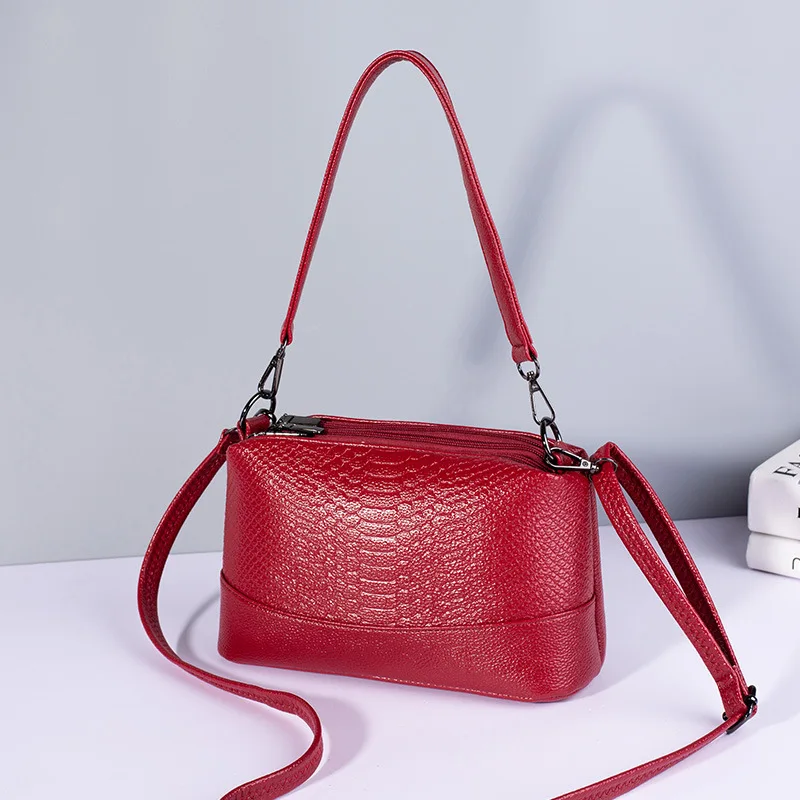 

Women's Bag 2020PU Leather Solid Color Shoulder Bag Soft Leather Lady Bag Diagonal Bag Multifunctional Hand Bag Small Square Bag