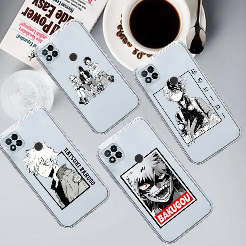 

My hero academia deku bakugou Boku Phone Case Transparent for Xiaomi redmi note 5 7 8 9 10 11 t S A lite pro high quality funda