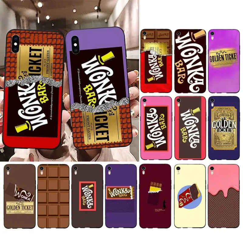 

Willy Wonka Bar With Golden Ticket Sweet Chocolate Bar Phone Case for iPhone 13 11 12 pro XS MAX 8 7 6 6S Plus X 5S SE 2020 XR