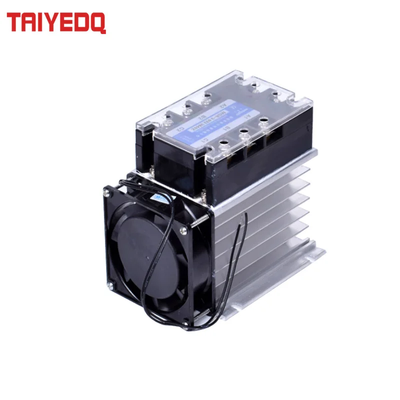 Relé de Estado Dissipador de Calor Três-fase Sólido Controle 380v 40a Ssr-3 032 3840z Dc-ac Conjunto Completo Relé Ventilador dc ac
