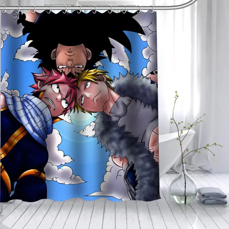 Занавеска для душа с аниме рисунком Фея хвост водонепроницаемая занавеска