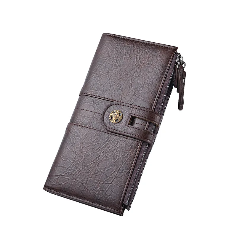 

New designer wallet men's / women's PU long letter L printing wallet clasp handbag