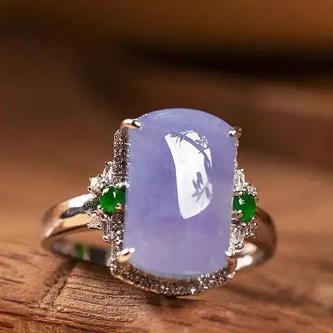 

Независимый дизайн, новая серебряная инкрустированная фиолетовая натуральная квадратная Регулируемая Дамская Банкетная бижутерия из хал...