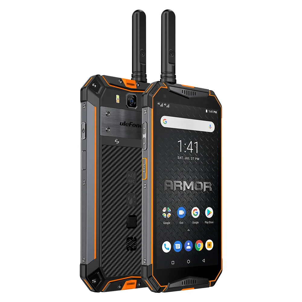 Ulefone Armor 3WT PTT WalkieTalkie прочный мобильный телефон WiFi Android 9 0 6 ГБ 64 Гб 10300 мАч NFC 4G Globalvision
