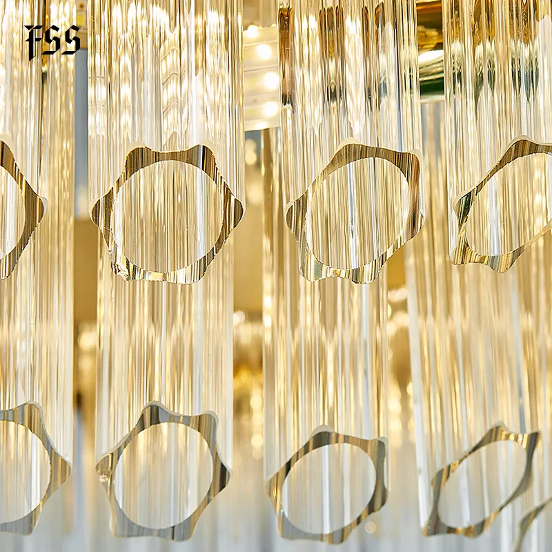 Новинка хром круглая хрустальная люстра Fss для гостиной светодиодная лампа