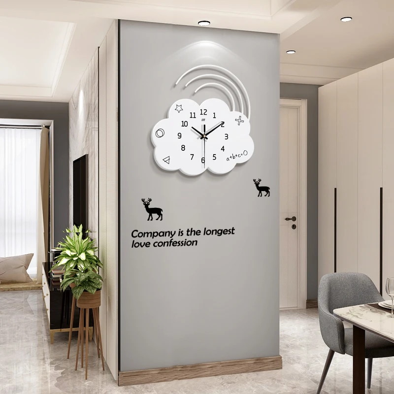 

Creative Cartoon Nordic Wall Clock Modern Design Wall Watch Wooden Wall Clock Europe Style Relojes Living Room Decoration BI50WC