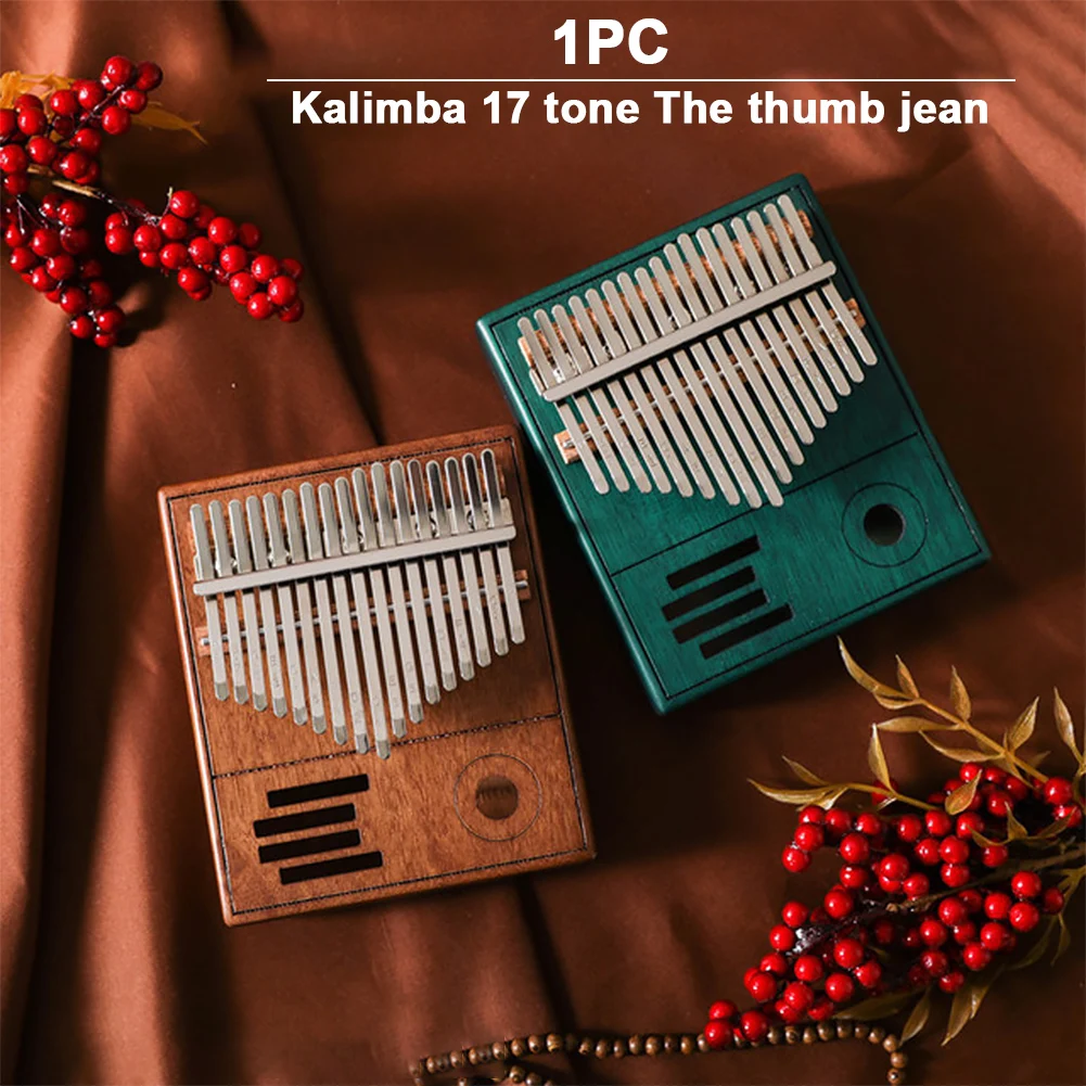 

Portable Handheld Children Gift Musical Instrument Mini Wooden Clear Sound Finger Board 17 Key Beginner Kalimba Thumb Piano