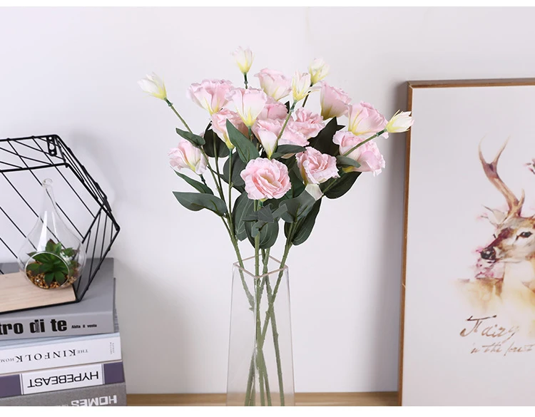 1 шт. Европейский искусственный цветок 4 головки поддельные Эустома Gradiflorus Lisianthus Рождество Свадьба Праздник декор дома 9 цветов