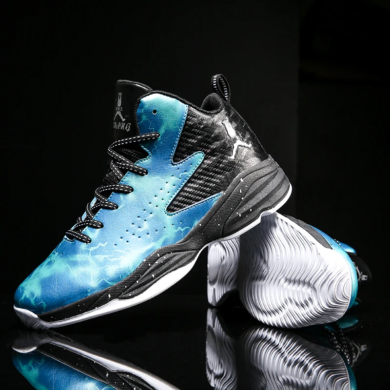 Новейшие мужские баскетбольные туфли дышащие сетчатые кроссовки с подушкой