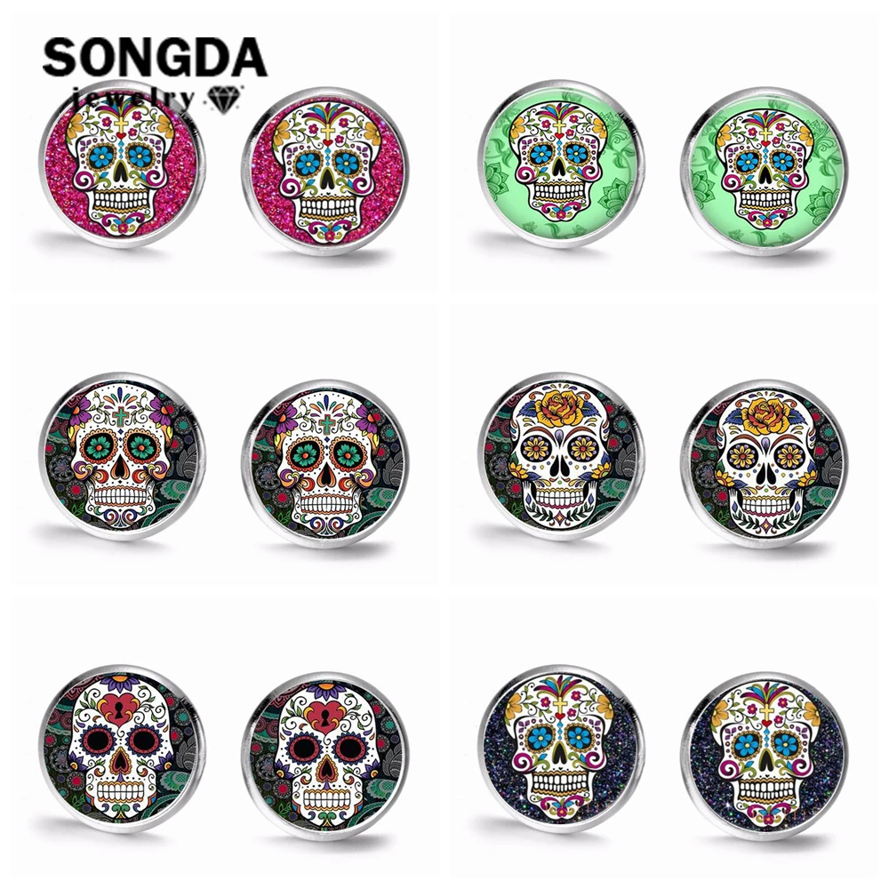 SONGDA 2020 новые модные серьги с черепом и сахаром Мексиканский день мертвецов