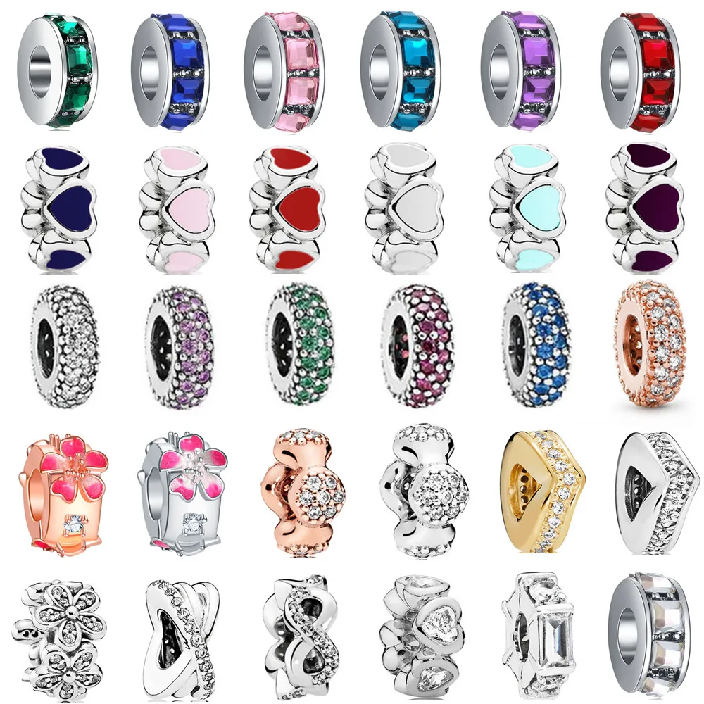 

Модные блестящие круглые бусины розового, синего, зеленого цвета с кристаллами, подходят для оригинальных браслетов Pandora, подарочные украше...