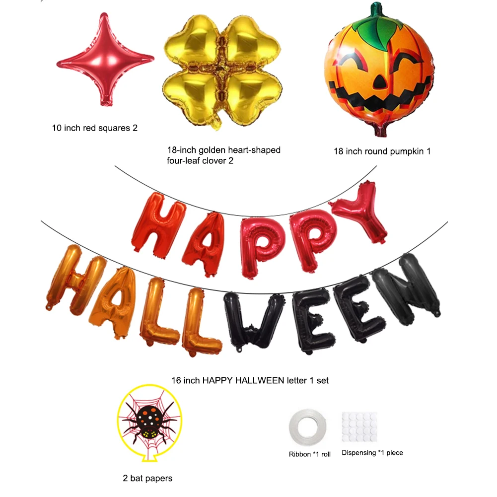 

Happy Halloween Latex Balloons Banner Festival Home Party Decor Kit