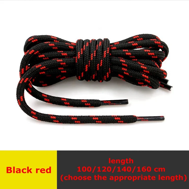 Black red 1 пара, Уличная обувь для прогулок на шнурках, круглые шнурки для детей и взрослых, однотонная нескользящая обувь, кружевные кроссовки унисекс для отдыха, обувь, 19 цветов - Цвет: Black red
