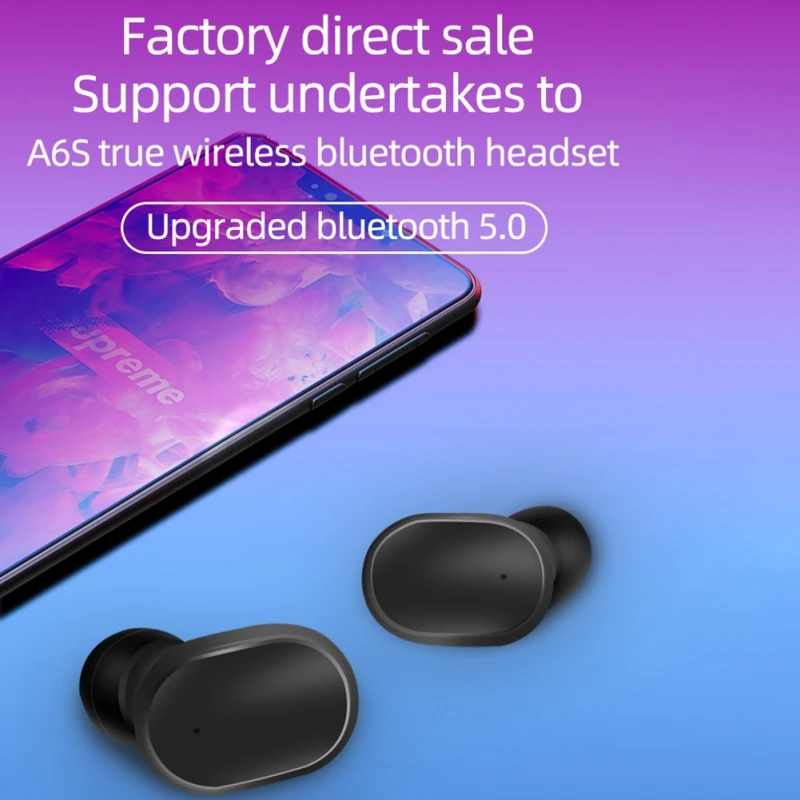 Bluetooth наушники A6S для Xiaomi Airdots беспроводные D20 Y68 Vip Ссылка прямой поставки