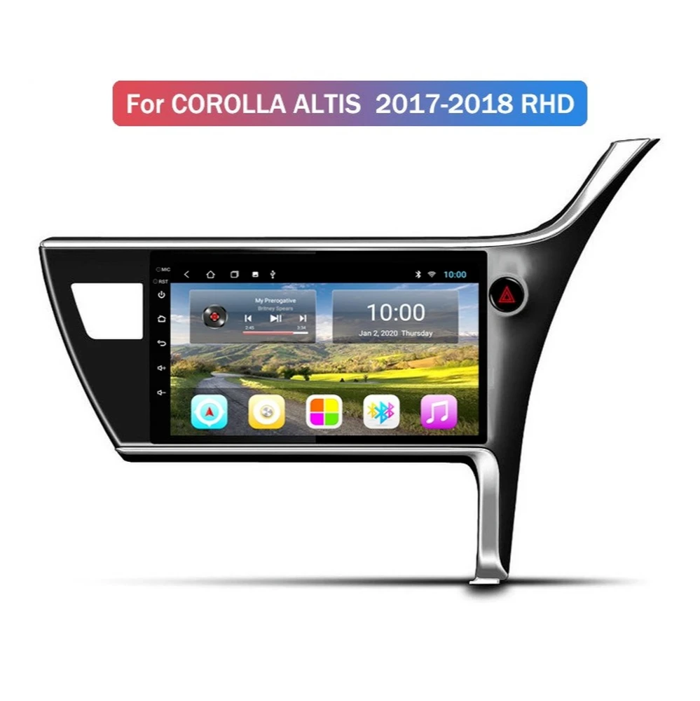 

Android 10.0 System Quard Core 2G+32G WIFI HD 1024*600 Car GPS Nagavition For TOYOTA COROLLA 2017- RHD Car Radio With Bluetooth