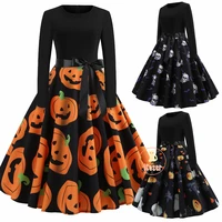 womens 2021 halloween fantasy pumpkin dress mid outfit ladies halloween clothes fancy long sleeve costume festival party female