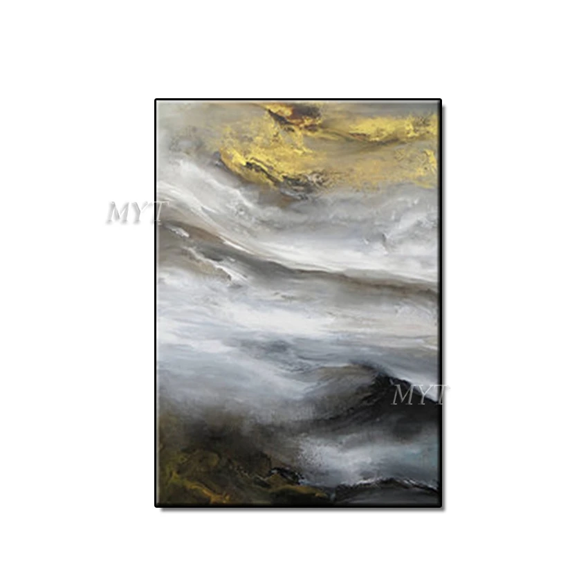 

Абстрактная масляная картина MYT на холсте, Современный Свадебный декор, настенный пейзаж, картины, украшение для дома, 100%, ручная роспись, бе...