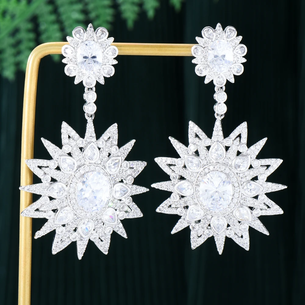 

Blachette High Quality Dubai Middle East Women's Luxury Exquisite Zircon Pendant Earrings Wedding Banquet Daily Fashion Jewelry