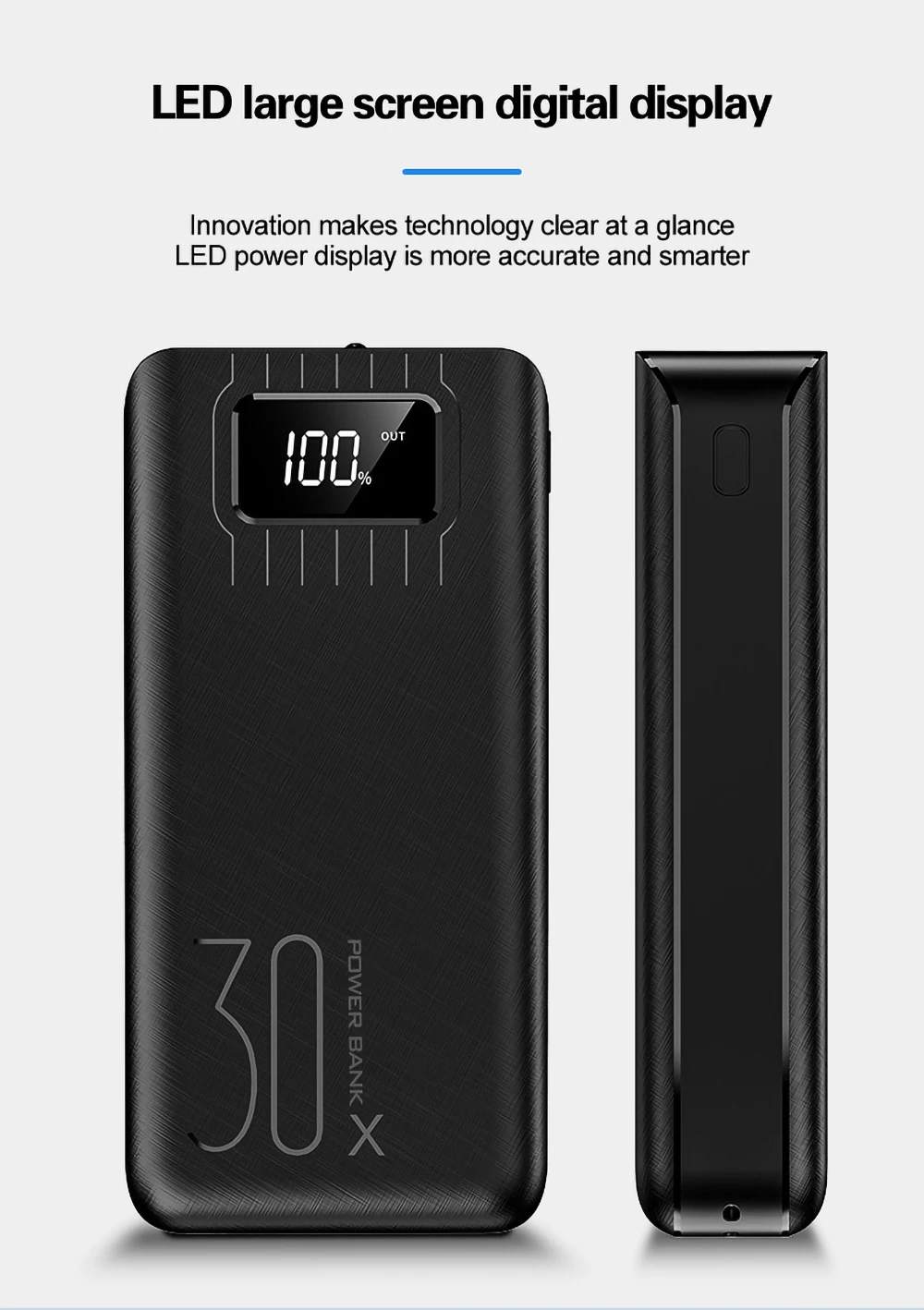 QI Быстрая Зарядка power Bank 30000 мАч USB Type C вход power bank светодиодный для Xiaomi huawei Iphone водонепроницаемый повербанк блок питания