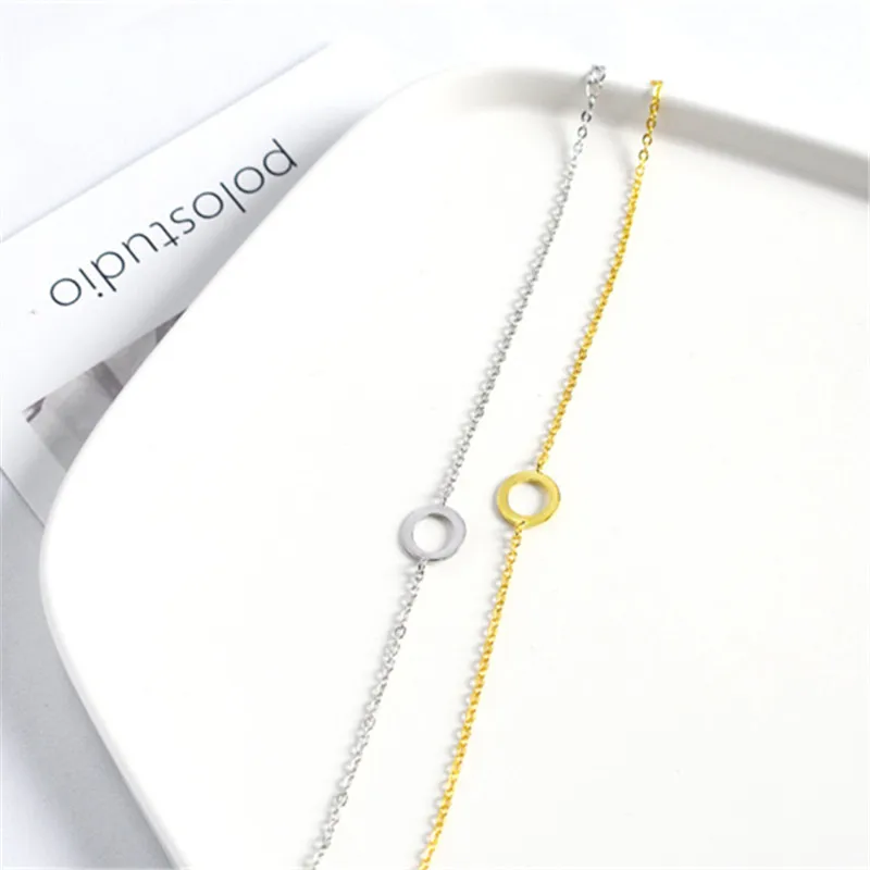 OBEAR 100% 925 Sterling Silver Gold Geometric Circle Bracelet for Women Fashion Simple Jewelry Gift | Украшения и аксессуары