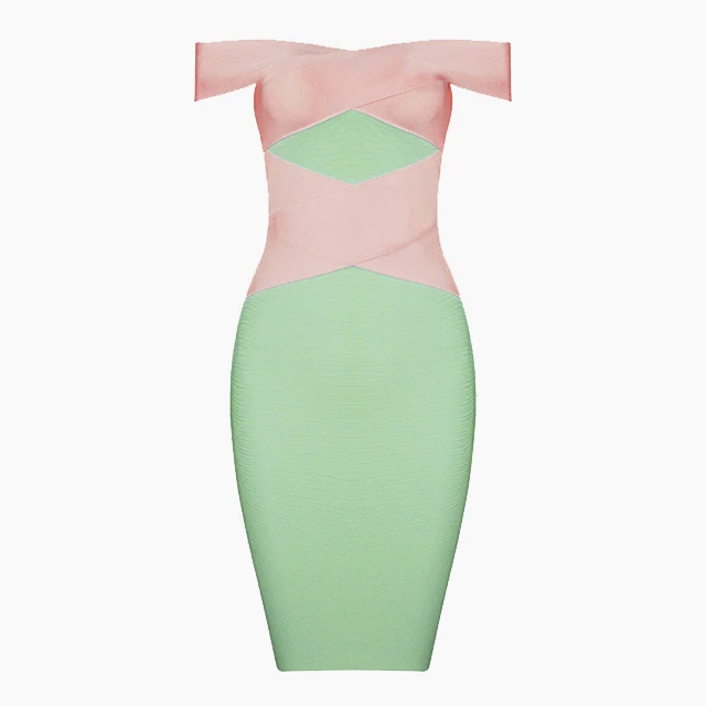 light green Новая коллекция, Осеннее сексуальное Бандажное платье премиум класса без бретелек, черный светильник, зеленое женское облегающее рождественское Платье До Колена - Цвет: light green
