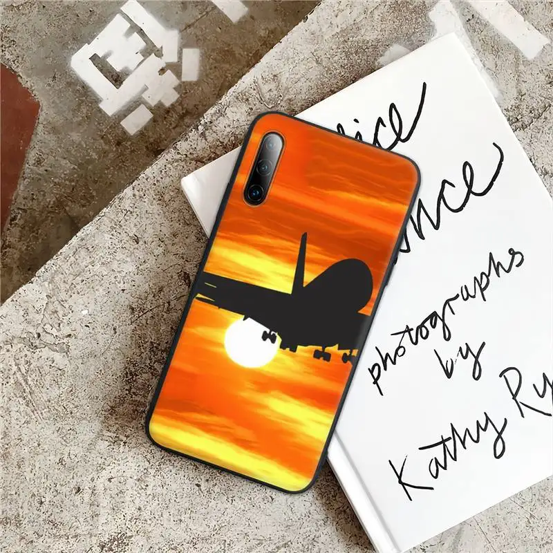 

Aircraft Black Silicone Mobile Phone Case For Samsung A51 A71 A50 A21 A20 A20E A31 A30 A40 A70 A01 A10 A11 A30S Cover