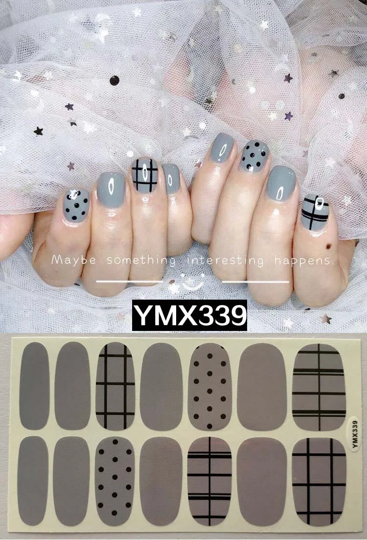 YXM339 14 советы/лист логотип бренда милые животные наклейки для ногтей с узорами полное покрытие самоклеящиеся Стикеры передачи воды Советы Обертывания YMX331-368 - Цвет: YXM339