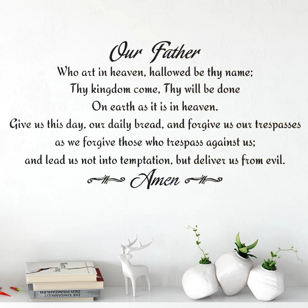 

Our Father Lords Prayer Wall Stickers Religious God Praying Scripture Amen Decor Living Room Bedroom Kitchen Decals DW10239