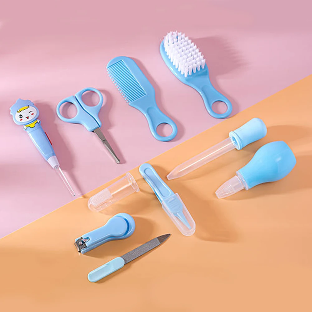 

10pcs Daily Care Manicure Toddler Accessories Nursing Grooming Scissors Brush Hair Comb Newborn Baby Healthcare Kit Nail Clipper