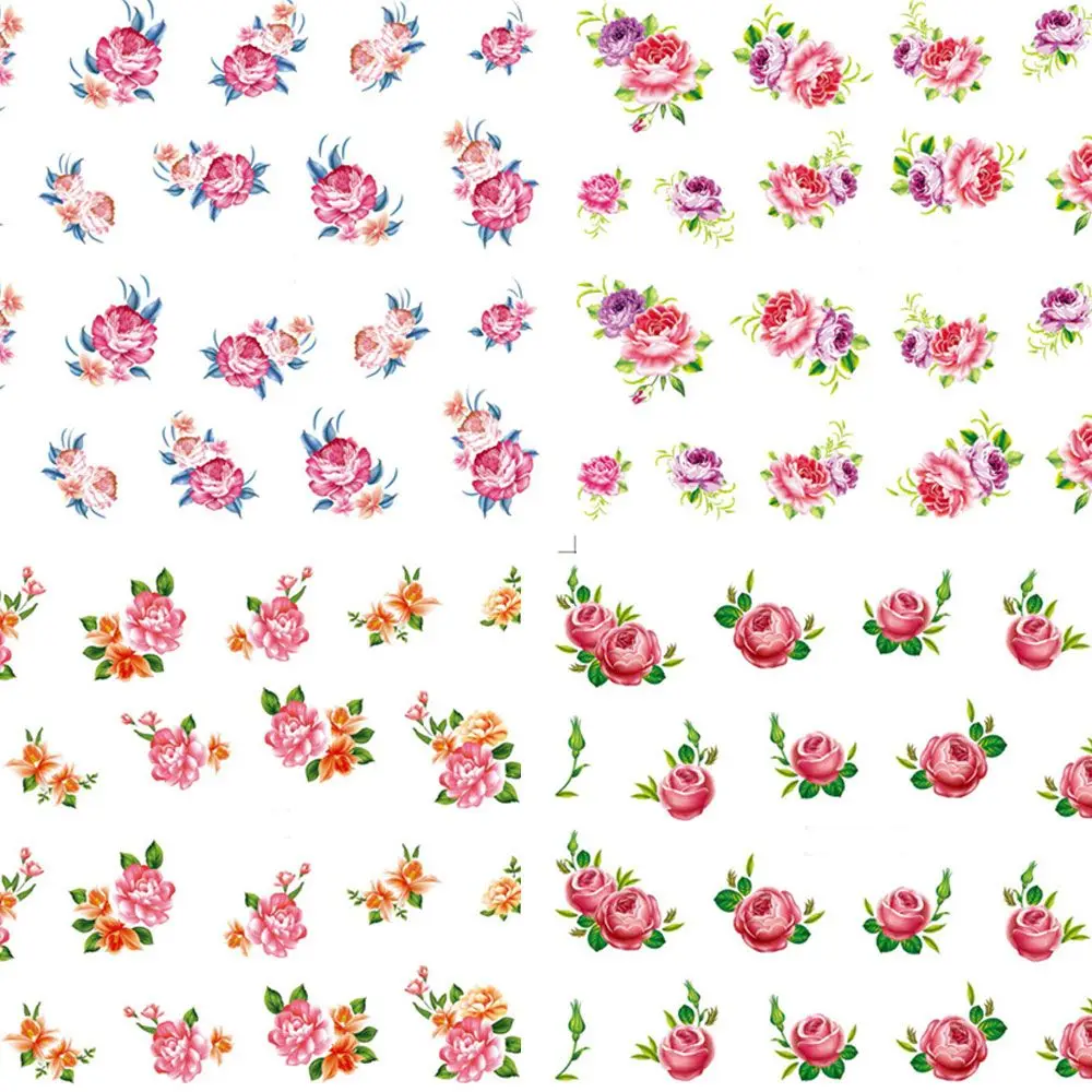 

New Various Hand-made Accessories Women Water Sticker Nail Stickers Flower Art Decoration