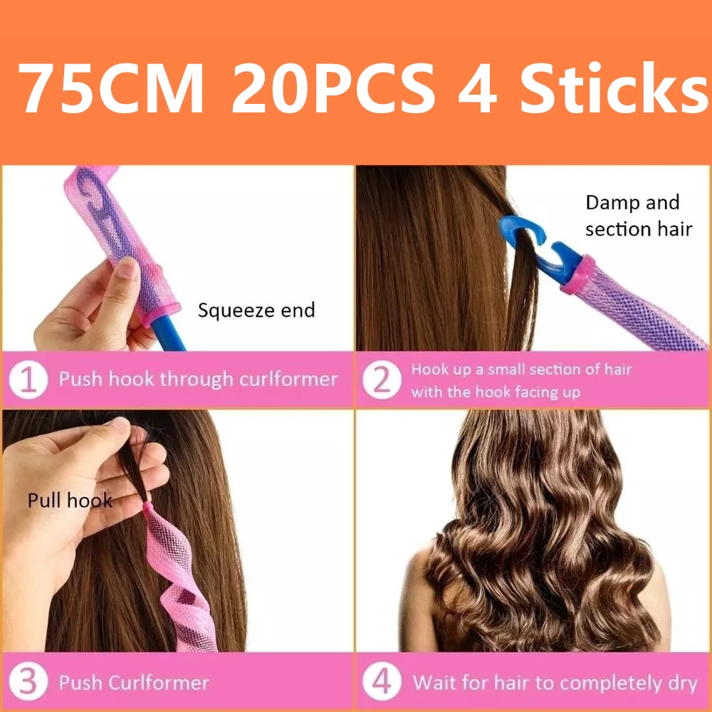 

DIY 20CM-75CM 18PCS-20PCS Not Waveform DIY Hair Rollers Spiral Shape Curlers For Soft Hair Spiral Round Hair Curler Bendy Roller