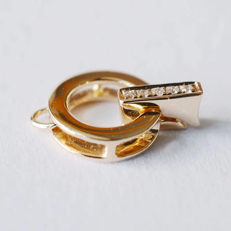 Твердая желтая Золотая застежка 18 карат