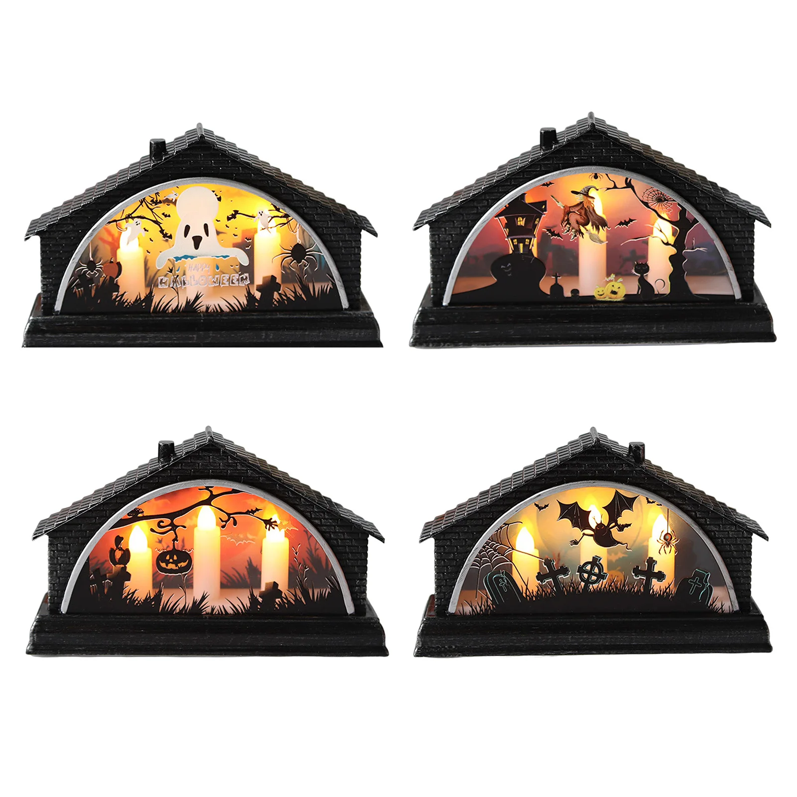 

Светодиодный ные свечи светильник ящиеся украшения для Хэллоуина, украшение, фонарь без пламени, светящийся фотоэлемент для дома