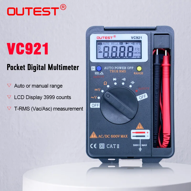 VC921 3 3/4 DMM внутренний карманный мини цифровой мультиметр емкость сопротивление